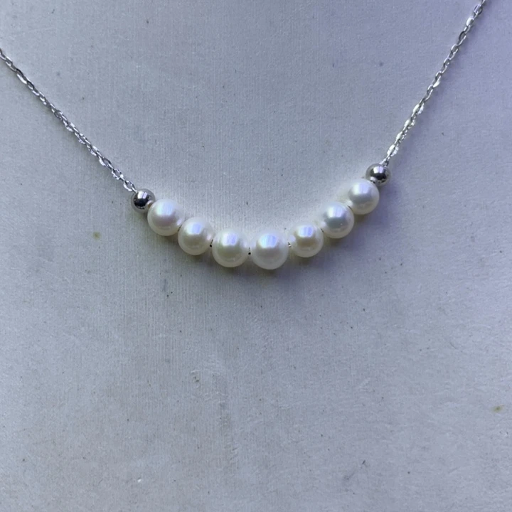 淡水珍珠项链银S925镶嵌