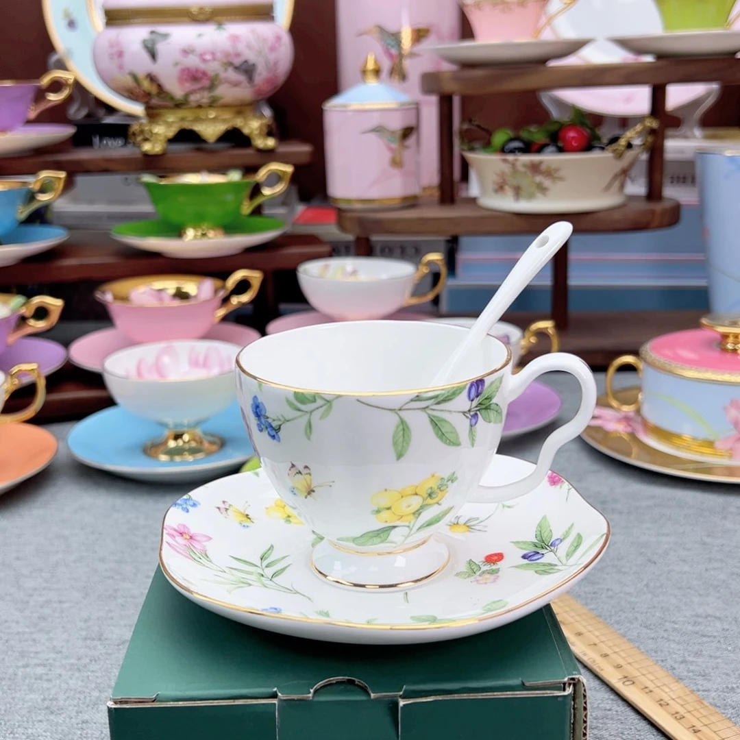 沙拉花园杯碟白底礼盒