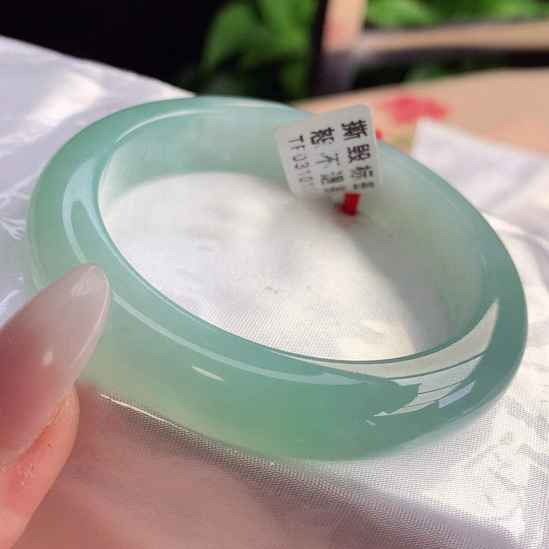 未镶嵌手镯翡翠天然A货翡翠56-57青苹果乐园种色兼备24号