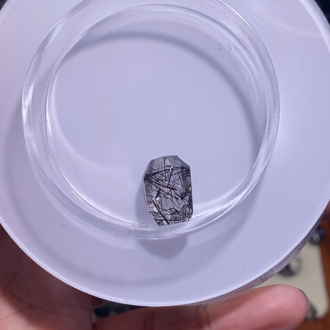 水晶手链未镶嵌黑发晶随型13×10×8全透体