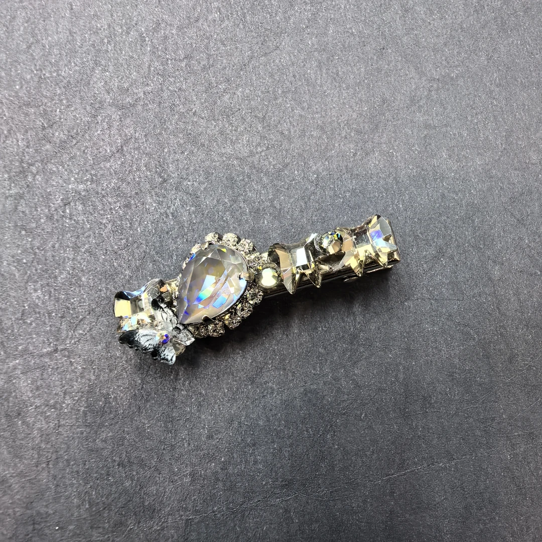 B186黑枪色蝴蝶水滴闪闪泡菜款边夹