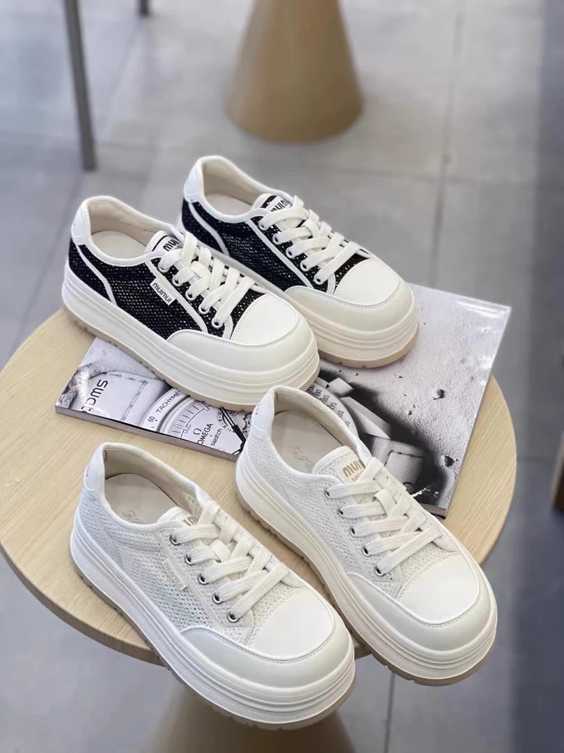 【欧货】夏季休闲板鞋增高女鞋厚底小白鞋夏季百搭布鞋