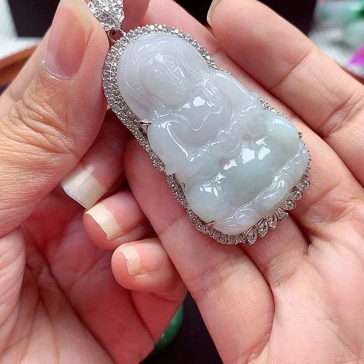 翡翠银S925镶嵌颈饰翡翠