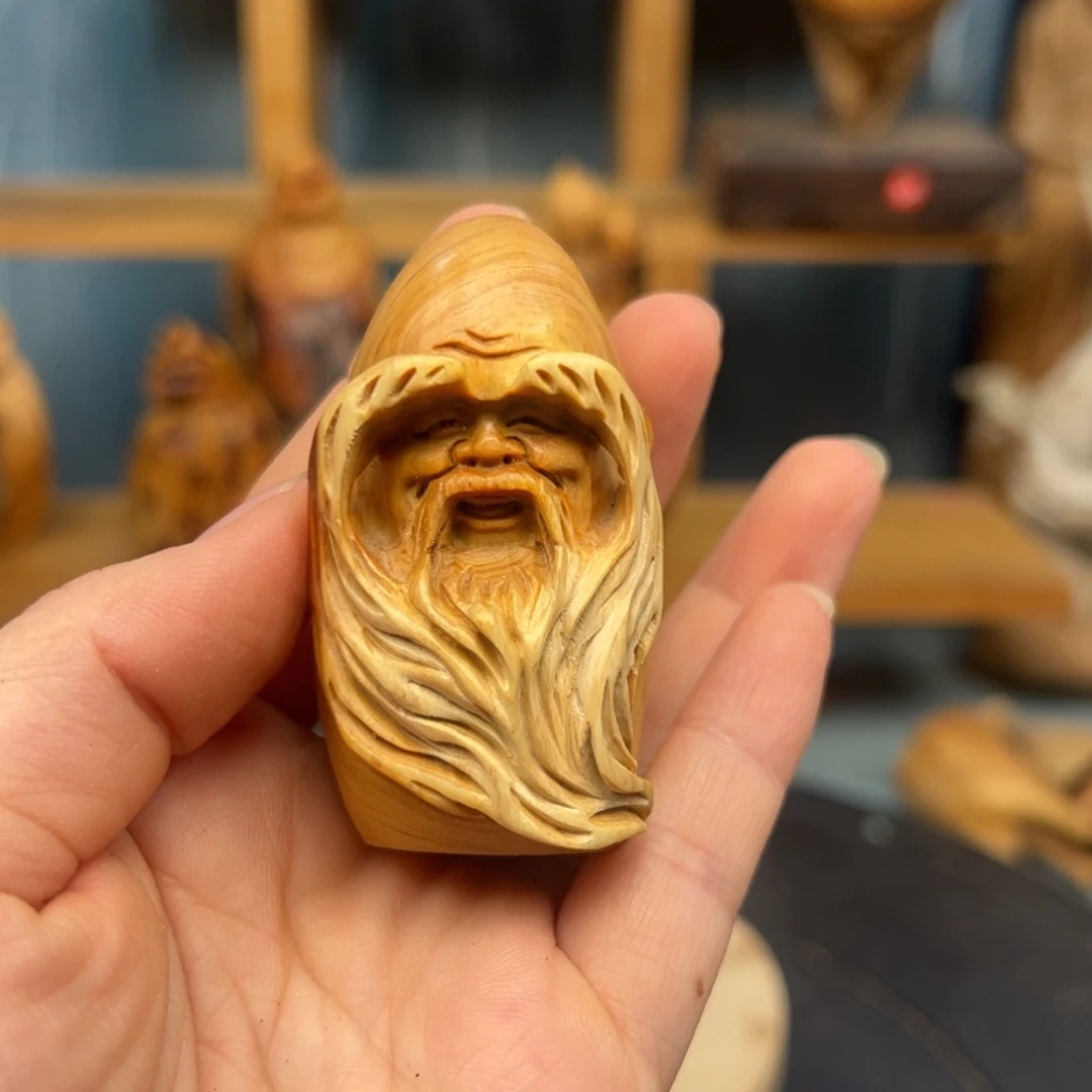 木金**吧崖柏木摆件手把件