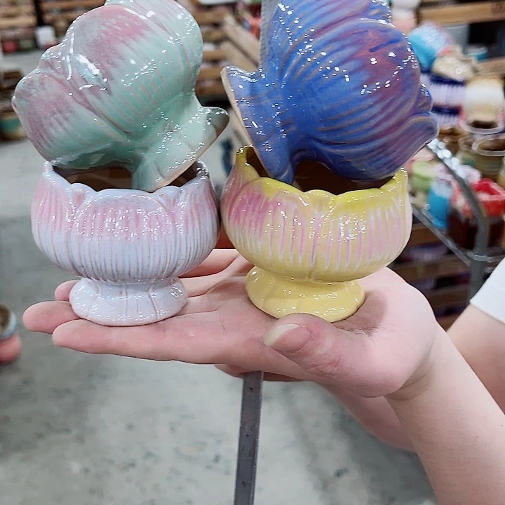 有孔，凑10元包邮陶瓷花盆发货！