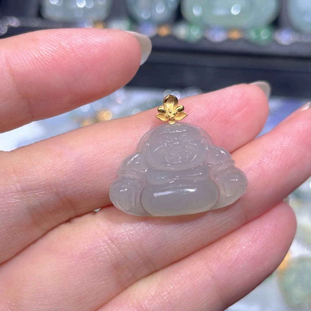 颈饰18K金镶嵌翡翠翡翠