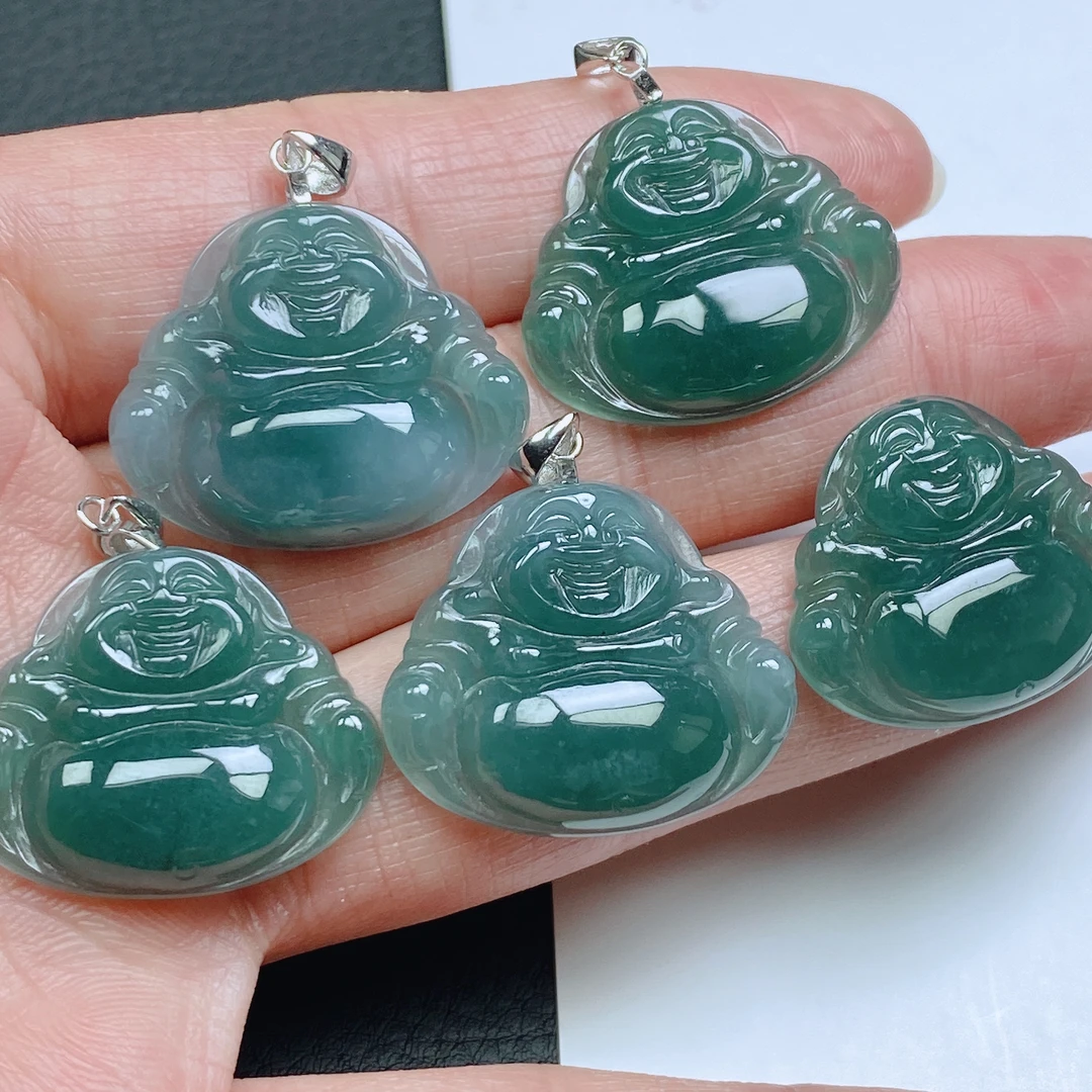 天然a货翡翠佛公吊坠 冰润翡翠玉佛公玉坠挂件（多样性发货/1件)