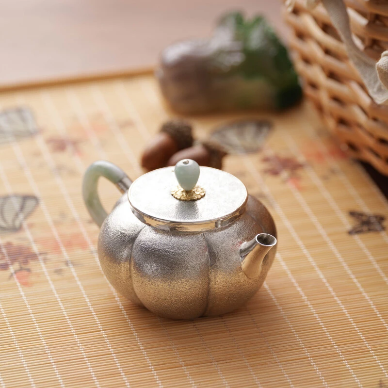 古悦 悦翠系列 做旧南瓜 原创中式复古纯手工家用茶壶茶具160cc