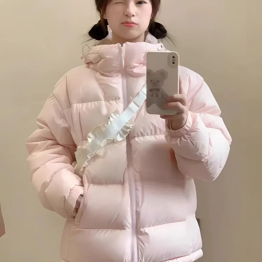 冬季棉服女短款连帽外套2025新款超好看小个子学生韩系棉衣棉袄冬