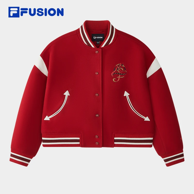 FILA FUSION斐乐潮牌女装外套2026春新款时尚休闲宽松拼色棒球服