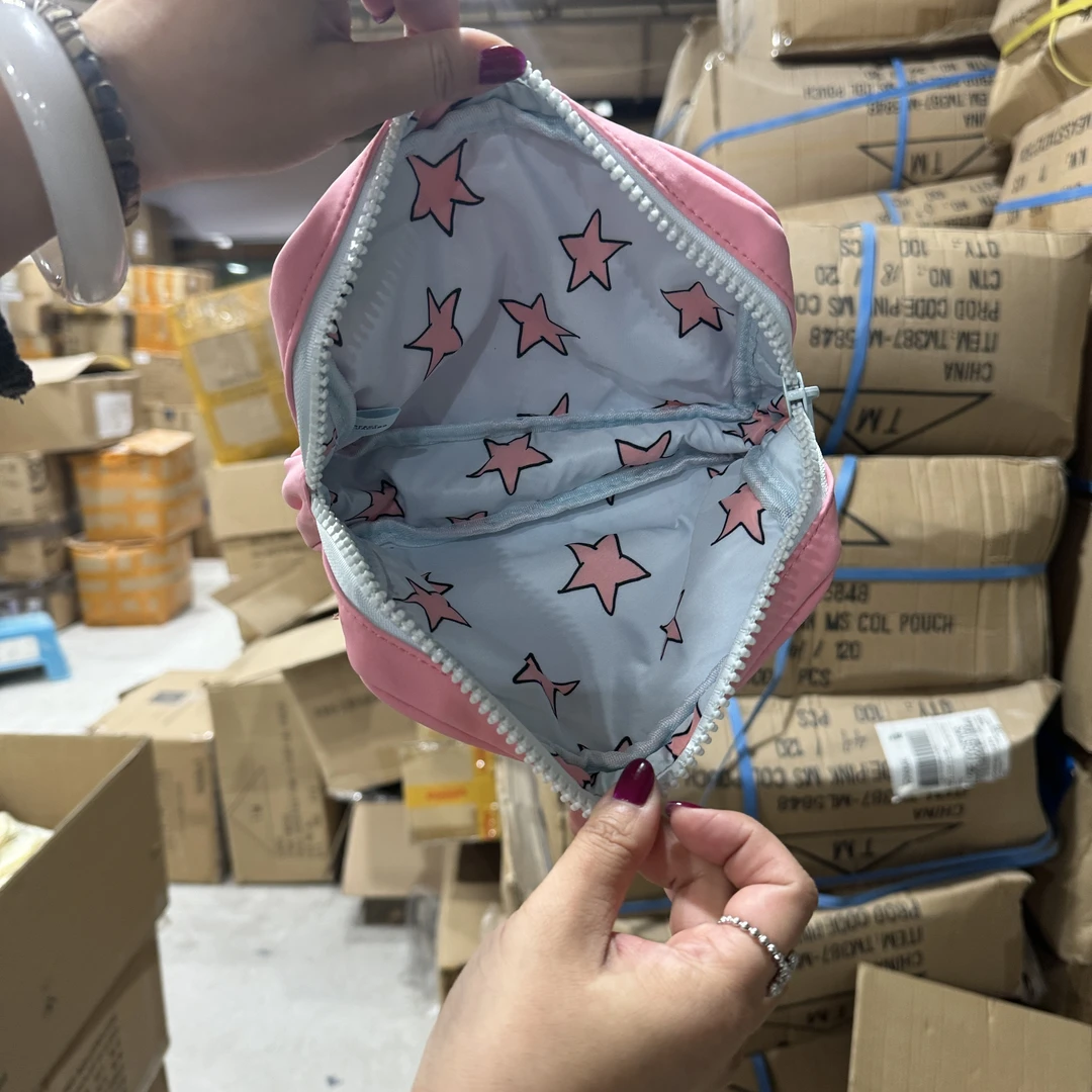 【1个装】21×12×5cm粉色星星拉链星星图案化妆包