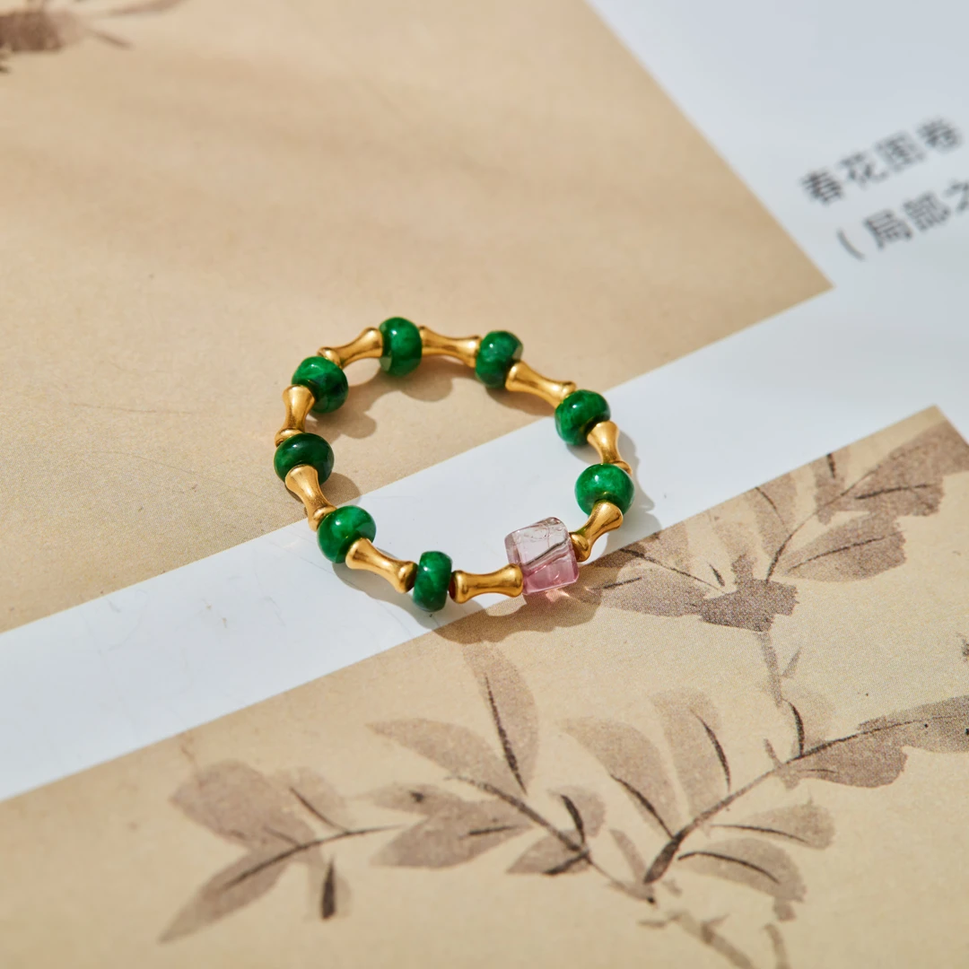 【云上雅岚】温冉丨18K干青翡翠戒指多样性发一#XYGD422019-A