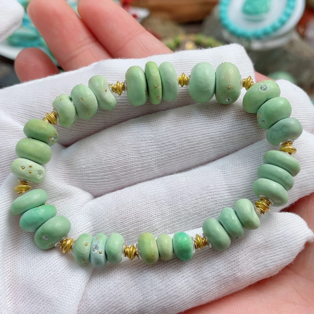 绿松石珠宝奇石18K金镶嵌