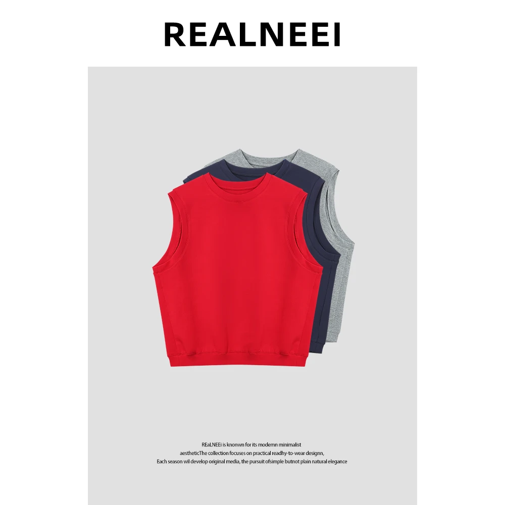 【落日岛屿】“红马甲”高品质叠穿气质无袖圆领马甲X806