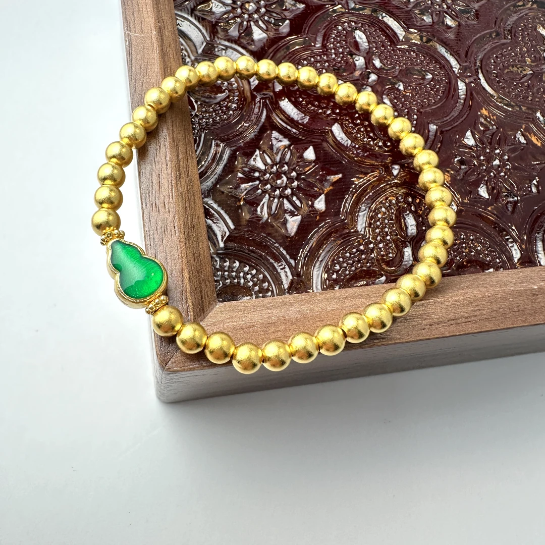 足银手链 999古法珠葫芦手链时尚轻奢精美百搭女款时尚轻奢礼物