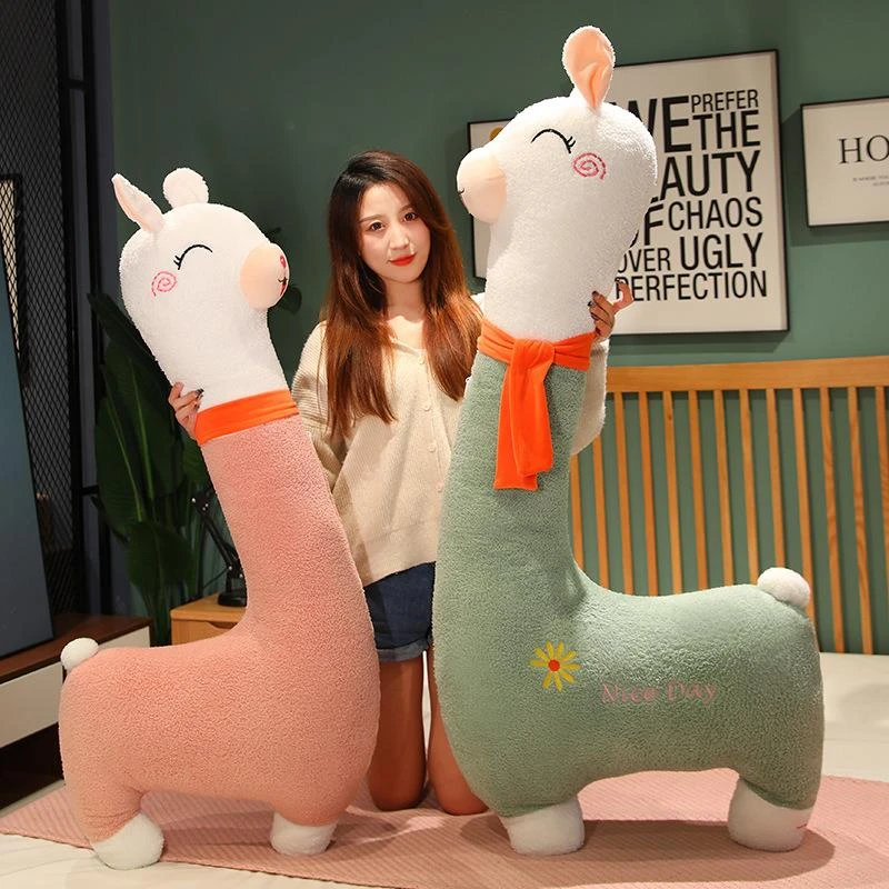 范哲萨羊驼抱枕长条枕公仔超大女生床上抱着睡觉夹腿布娃娃玩偶毛