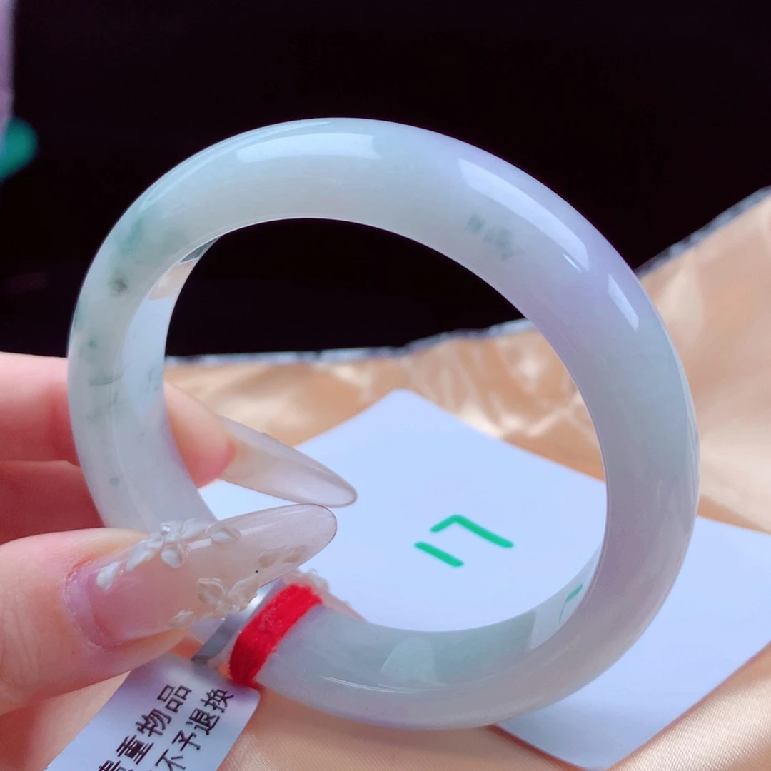 未镶嵌手镯翡翠天然缅甸翡翠A货手镯 17号 宽版