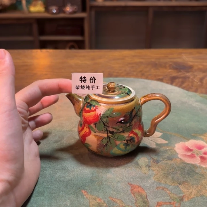 柴烧纯手工手绘陶瓷