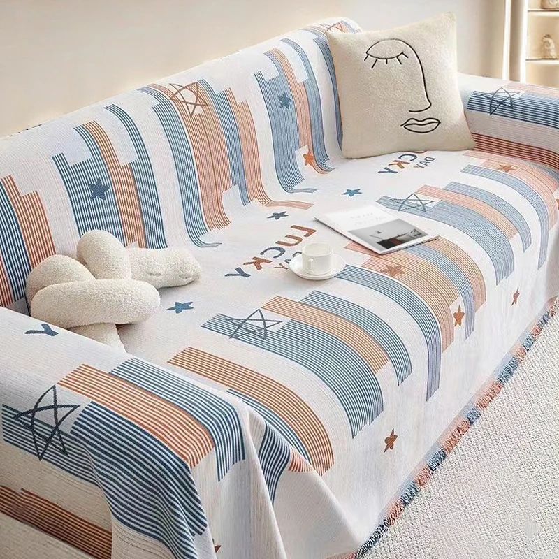 ins风雪尼尔沙发盖巾沙发垫四季通用防滑沙发毯防猫抓沙发套罩