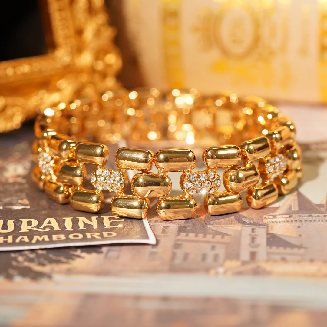 铜合金手链  【4066】手链 复古个性黄色小众百搭