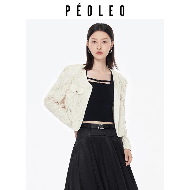 飘蕾2025春新款简约气质休闲小香风长袖外套女PK2102143