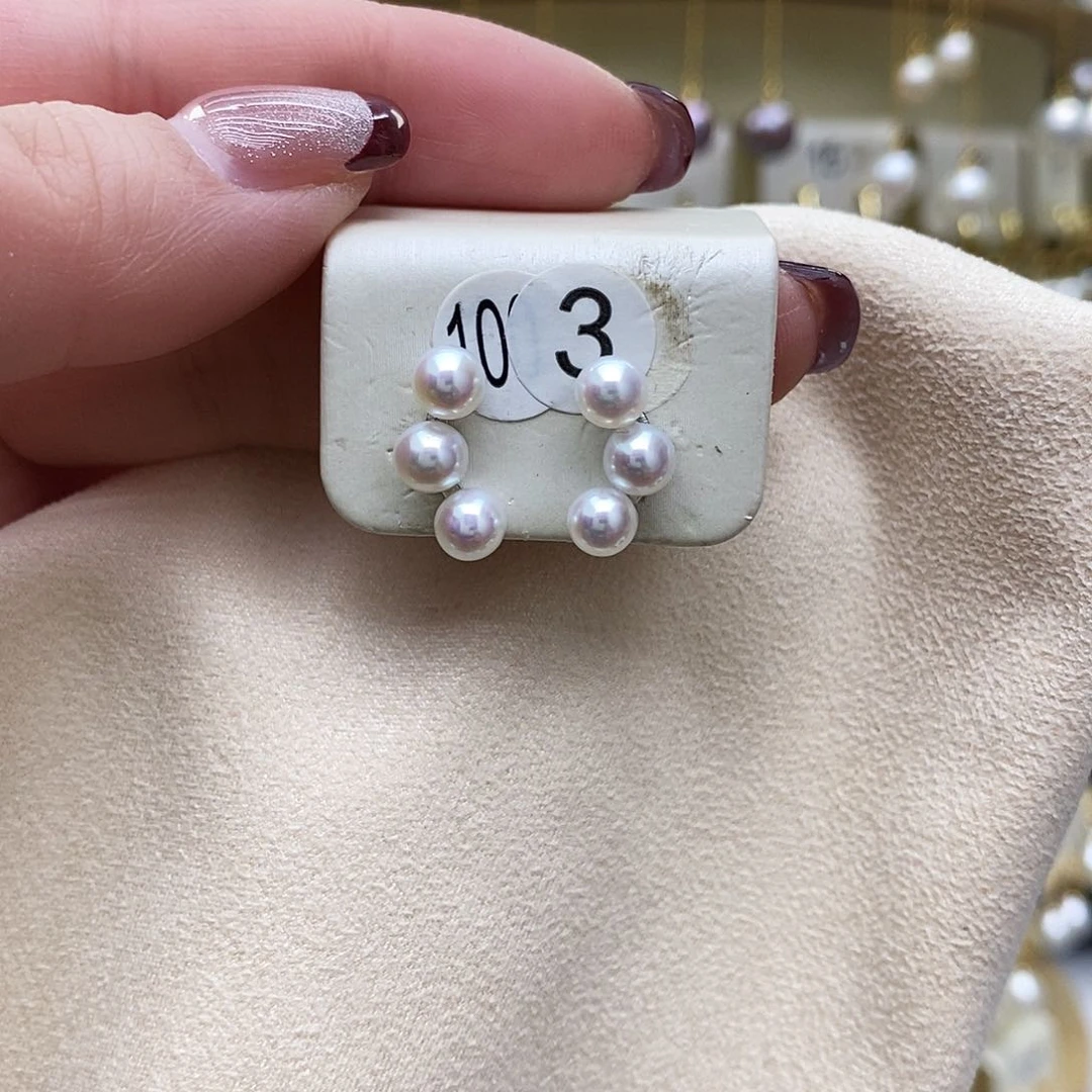 淡水珍珠耳饰银S925镶嵌