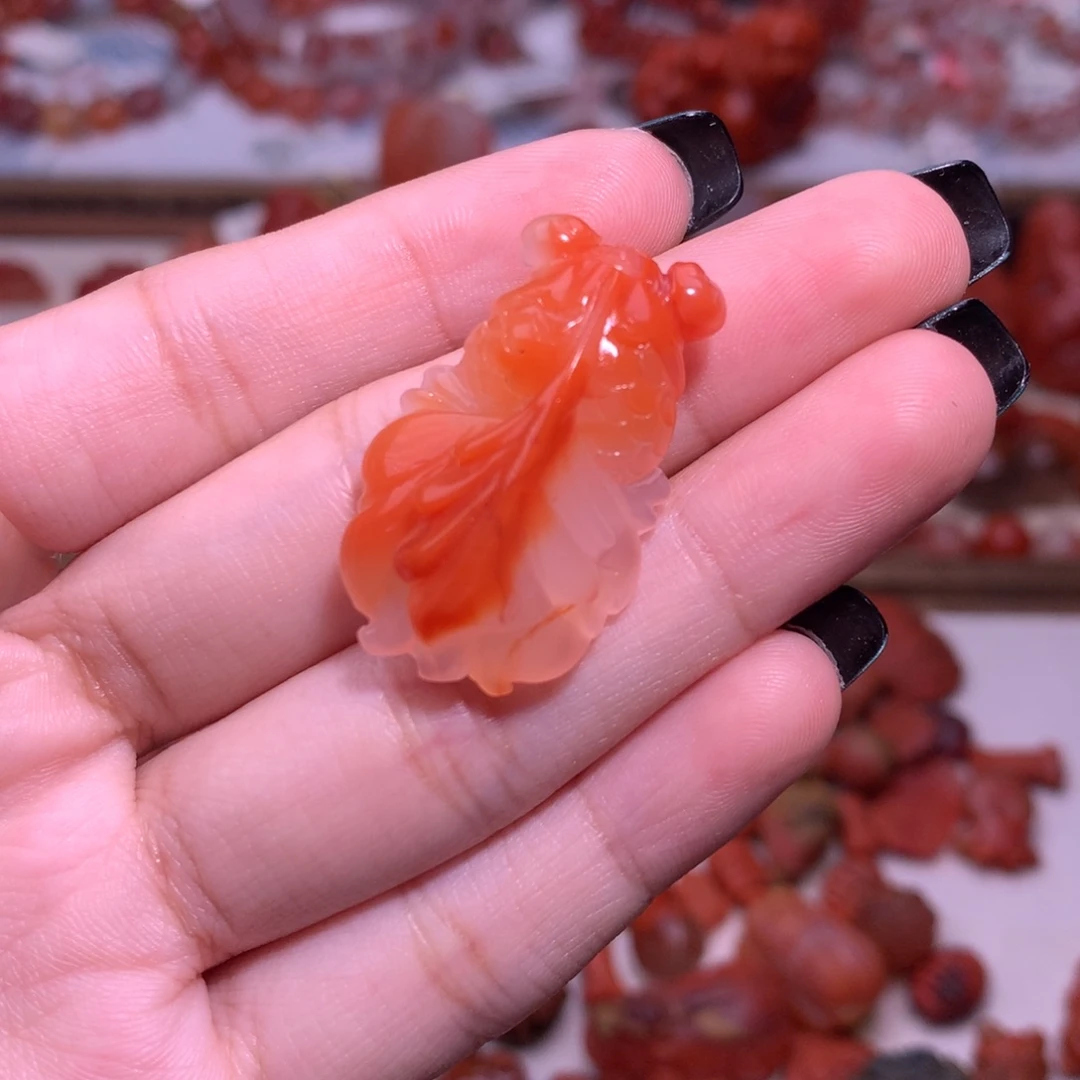 南红玛瑙未镶嵌珠宝半成品金鱼2