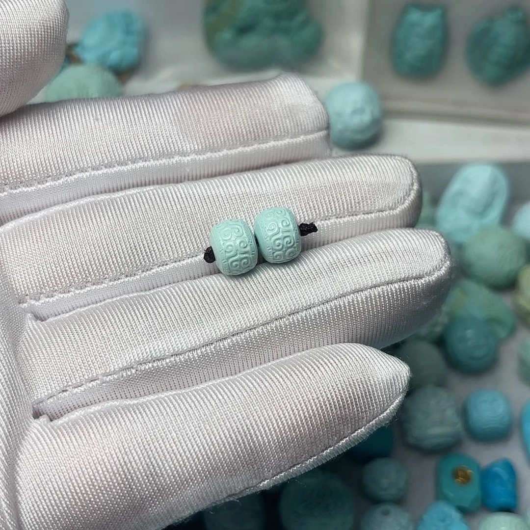 绿松石珠宝半成品未镶嵌重***杆