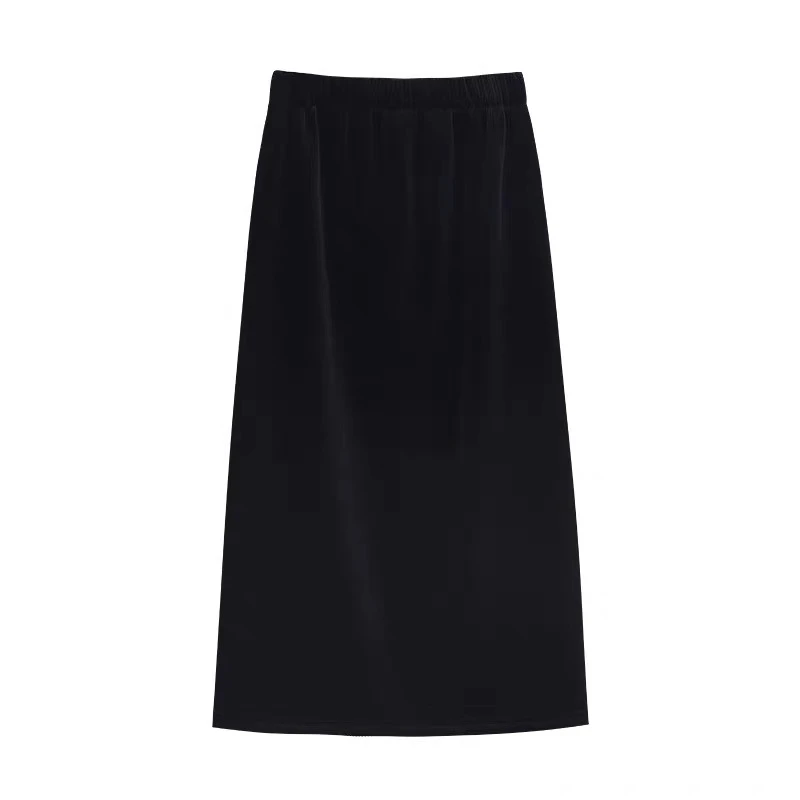 Yan Jie臻选·新年款金丝绒半身裙加绒加厚直筒半裙开叉一步裙