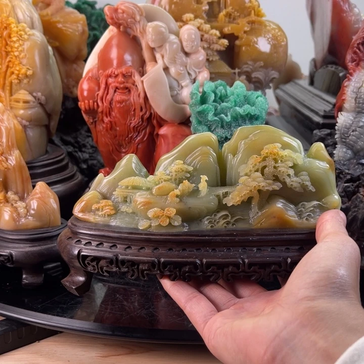 寿山石香山雅聚笔架