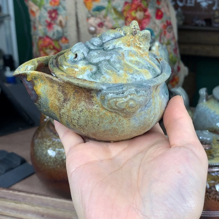 紫砂柴烧悟**人纯自然柴烧