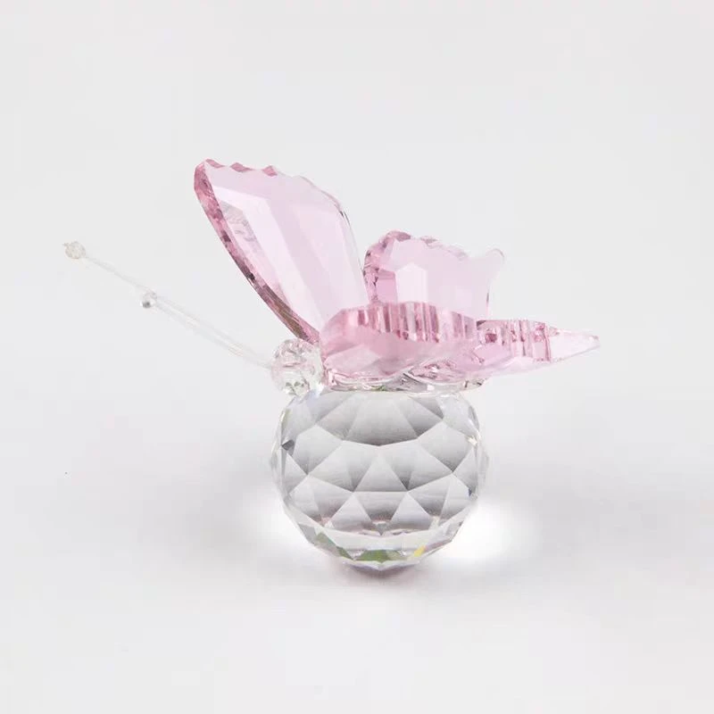 水晶蝴蝶彩色工艺品摆件创意儿童圣诞节小礼物婚庆布置货源 0849