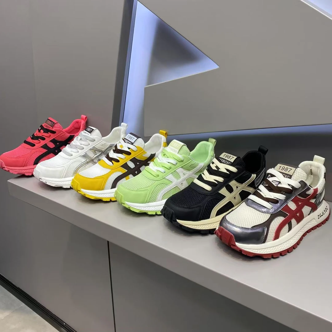 【皮鞋码】春夏新款皮网拼接百搭潮流洋气拼色男士时尚休闲潮鞋款bc