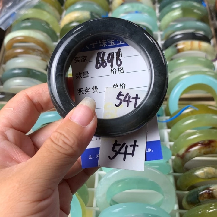 未镶嵌蛇纹石玉手镯6896