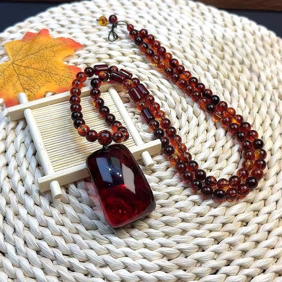 【正品保障】血药珀满血药时尚精美紫杉醇DIY无事牌吊坠项链