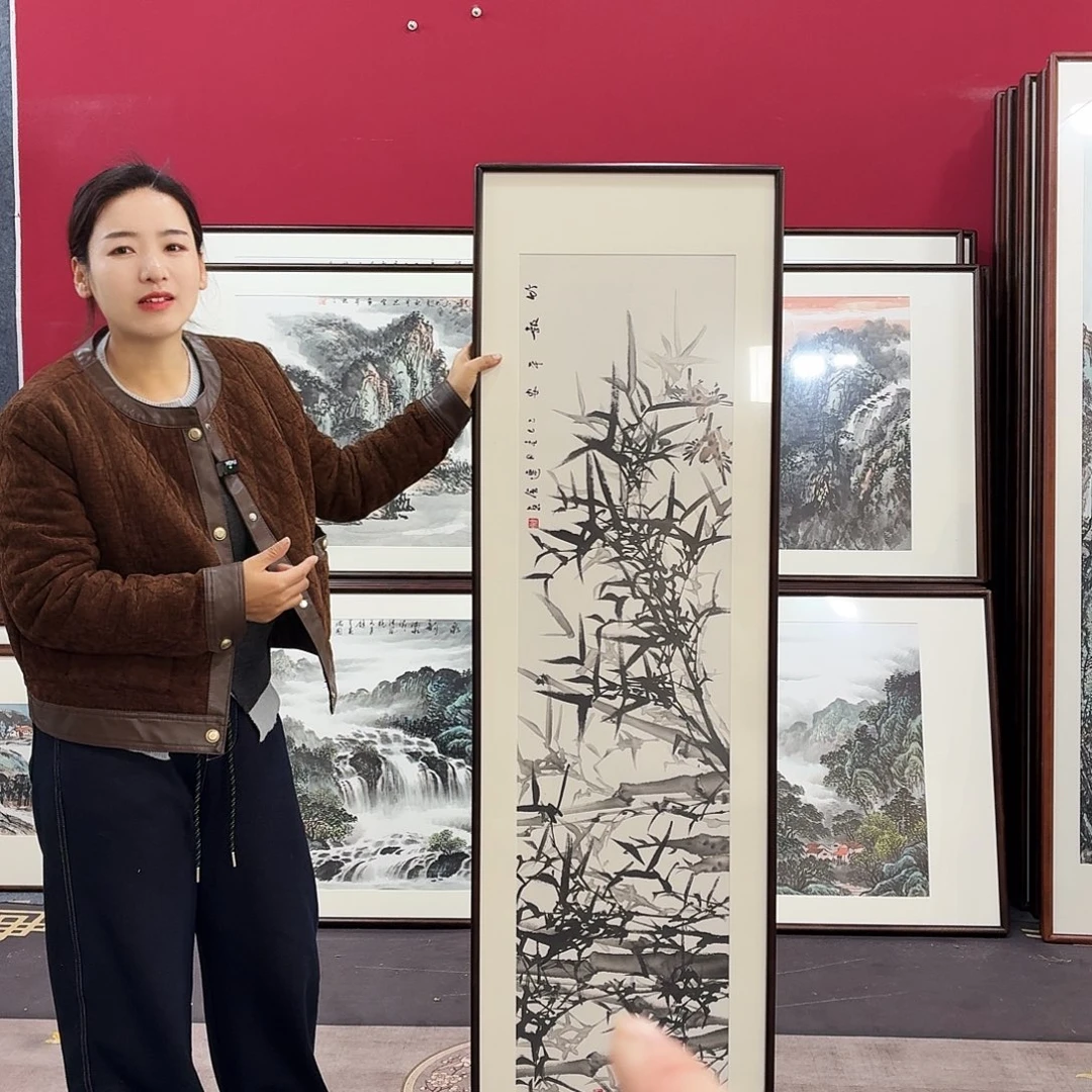 国画手绘作品160-45尺寸