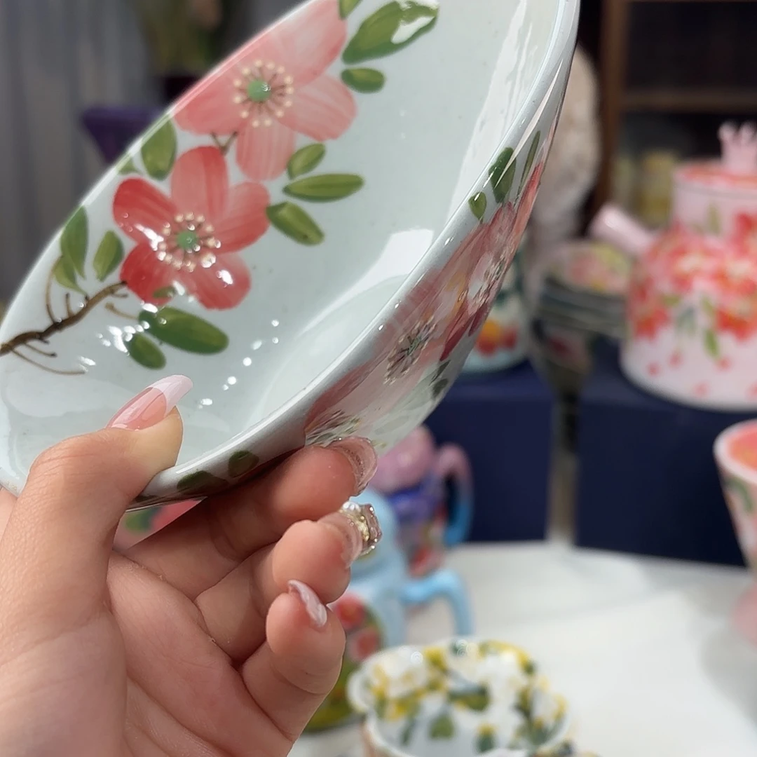 瓷片景德镇手绘高温釉下彩陶瓷茶具