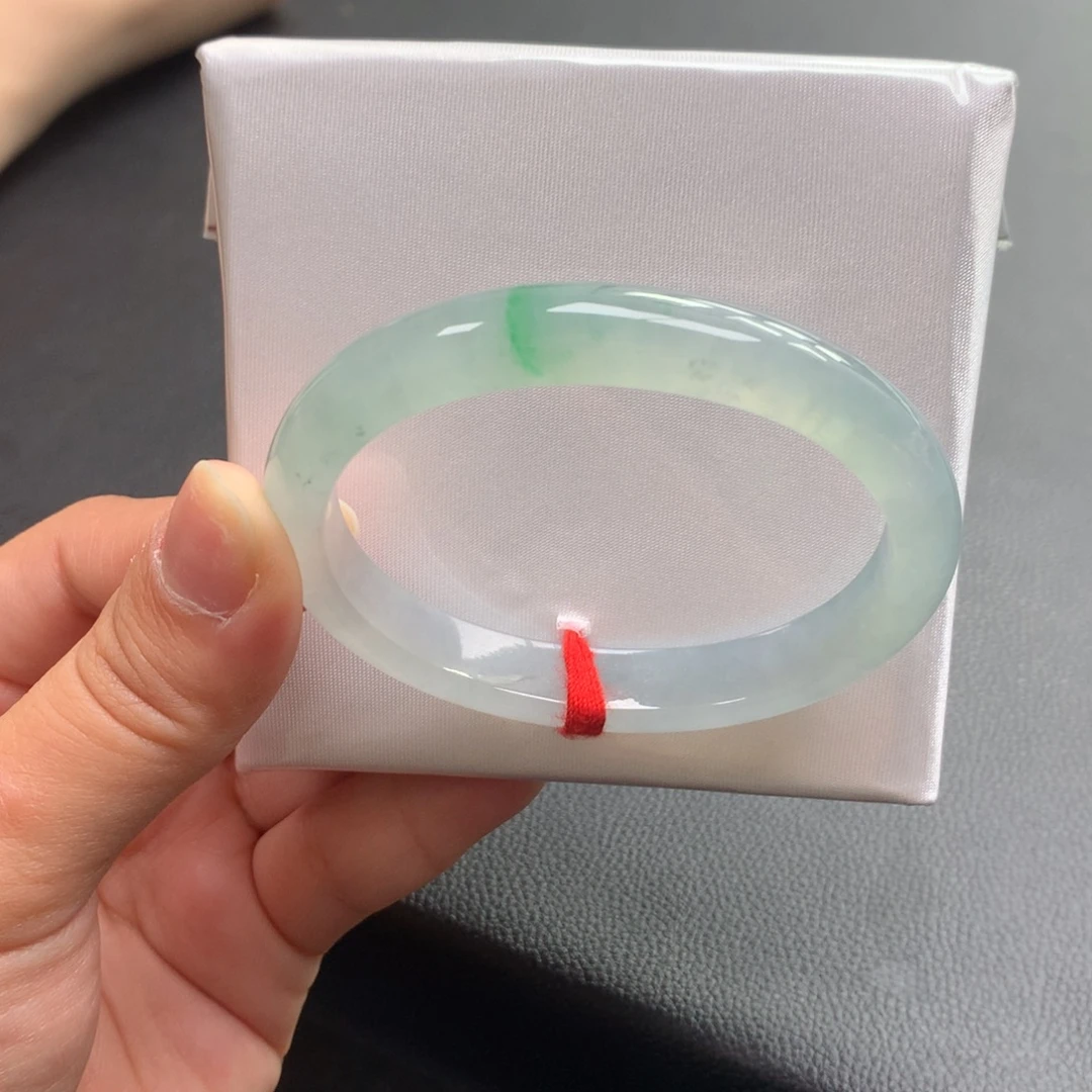 翡翠未镶嵌手镯15号53+贵妃西湖龙井完美