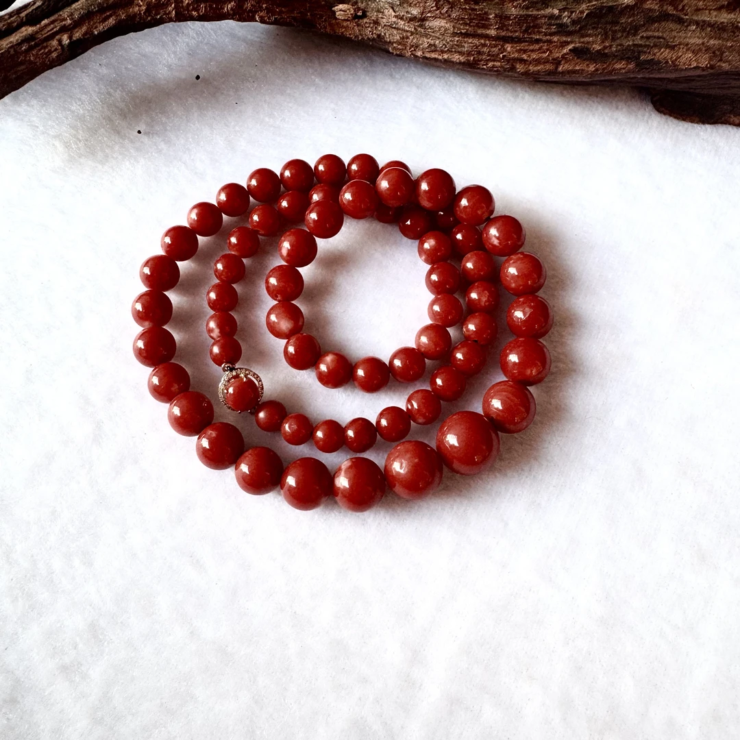 天然阿卡牛血红珊瑚塔链6.5-12mm 50.4g/-16009