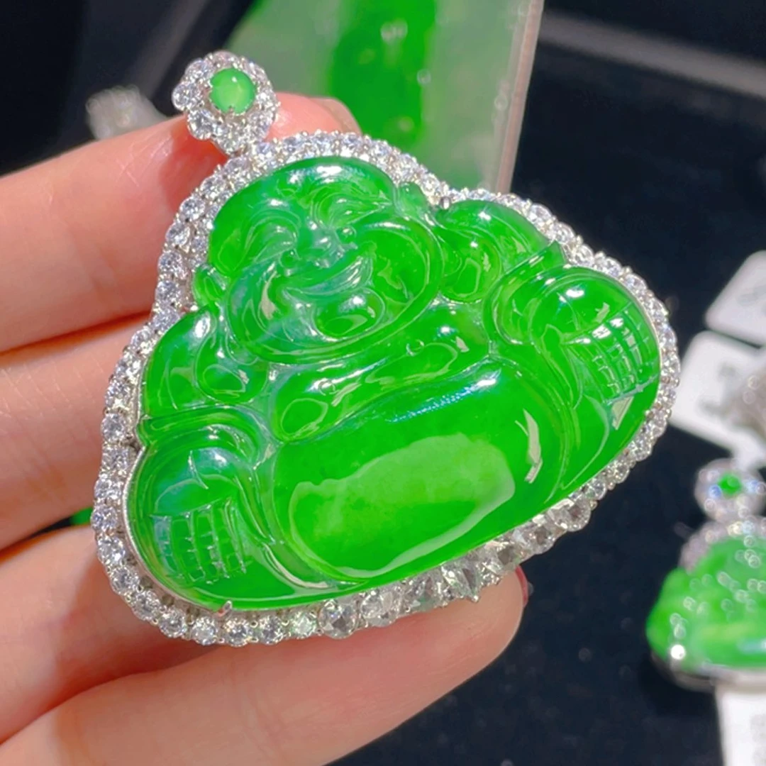 翡翠吊坠(不含链)银S925镶嵌