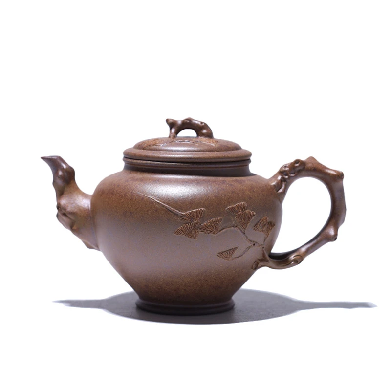 【央广非遗】大吉羊柴烧 宜兴紫砂壶手工茶壶 本山绿泥松叶报春160m
