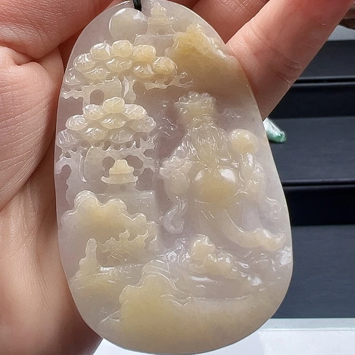 颈饰未镶嵌翡翠天然A货翡翠挂件
