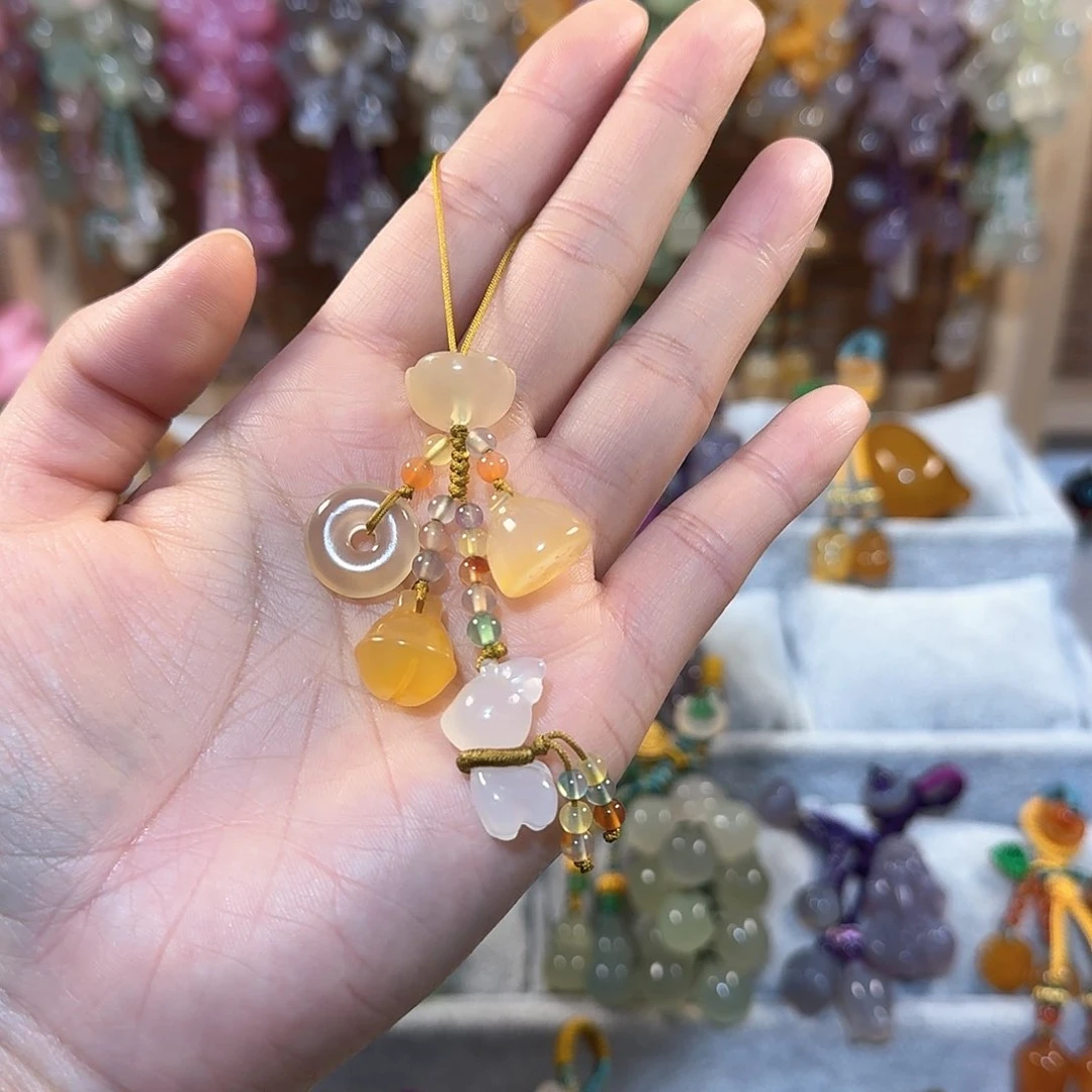 玛瑙/玉髓手机挂件未镶嵌