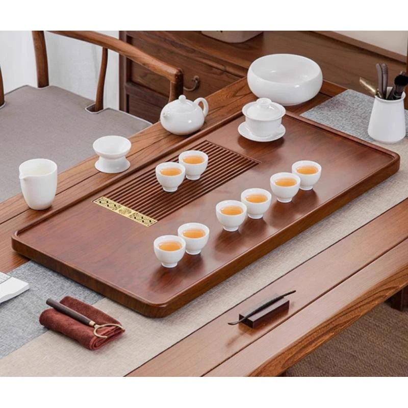 茶盘家用客厅新中式排水功夫茶具套装轻奢茶海长方形小号实木茶台