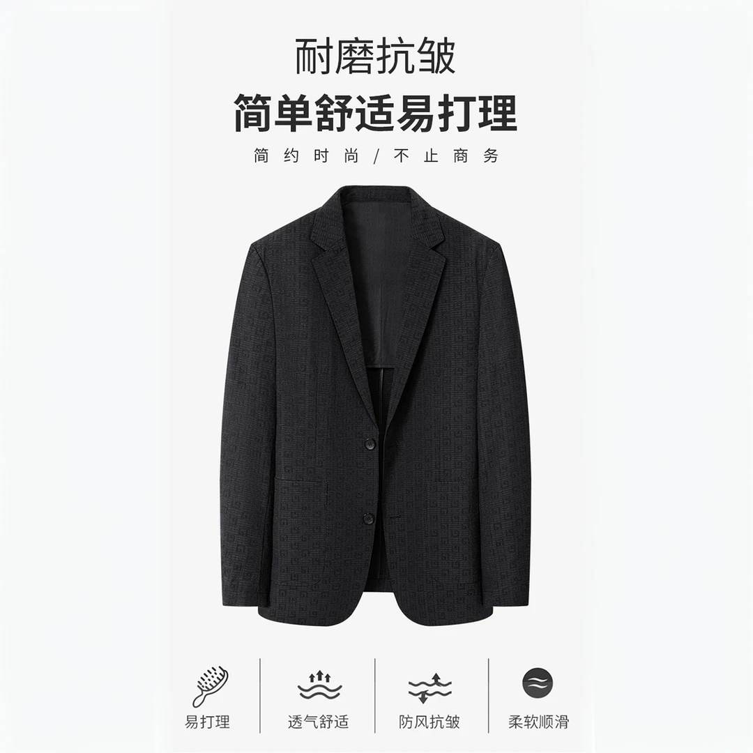 2025年春夏新款中青年男士加肥加大码商务休闲西服男超薄单西外套