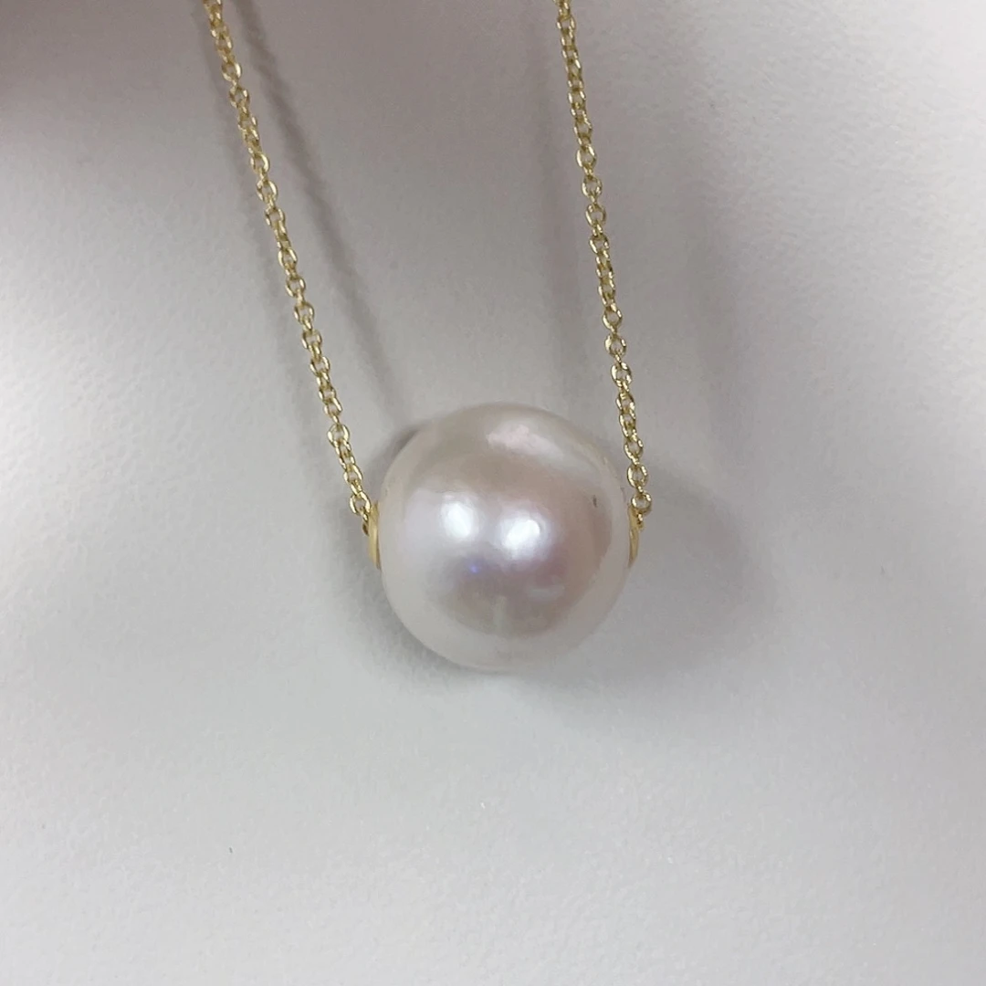 淡水珍珠颈饰18K金镶嵌
