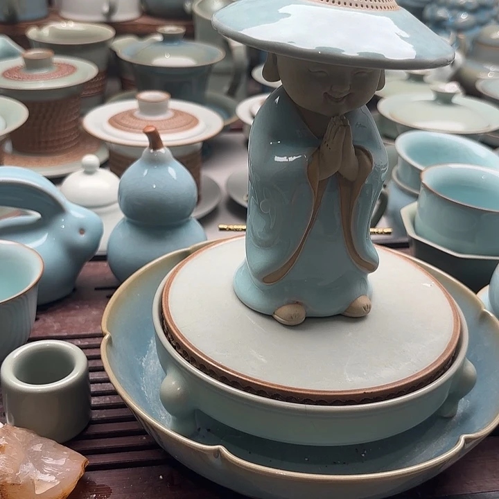 一级品，天青色，茶楼摆件