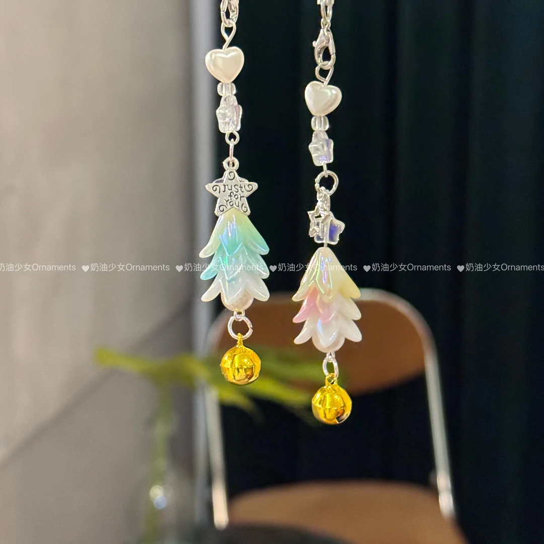 圣诞串珠星星许愿树ins手机可爱相机包挂饰简约少女挂件手机链