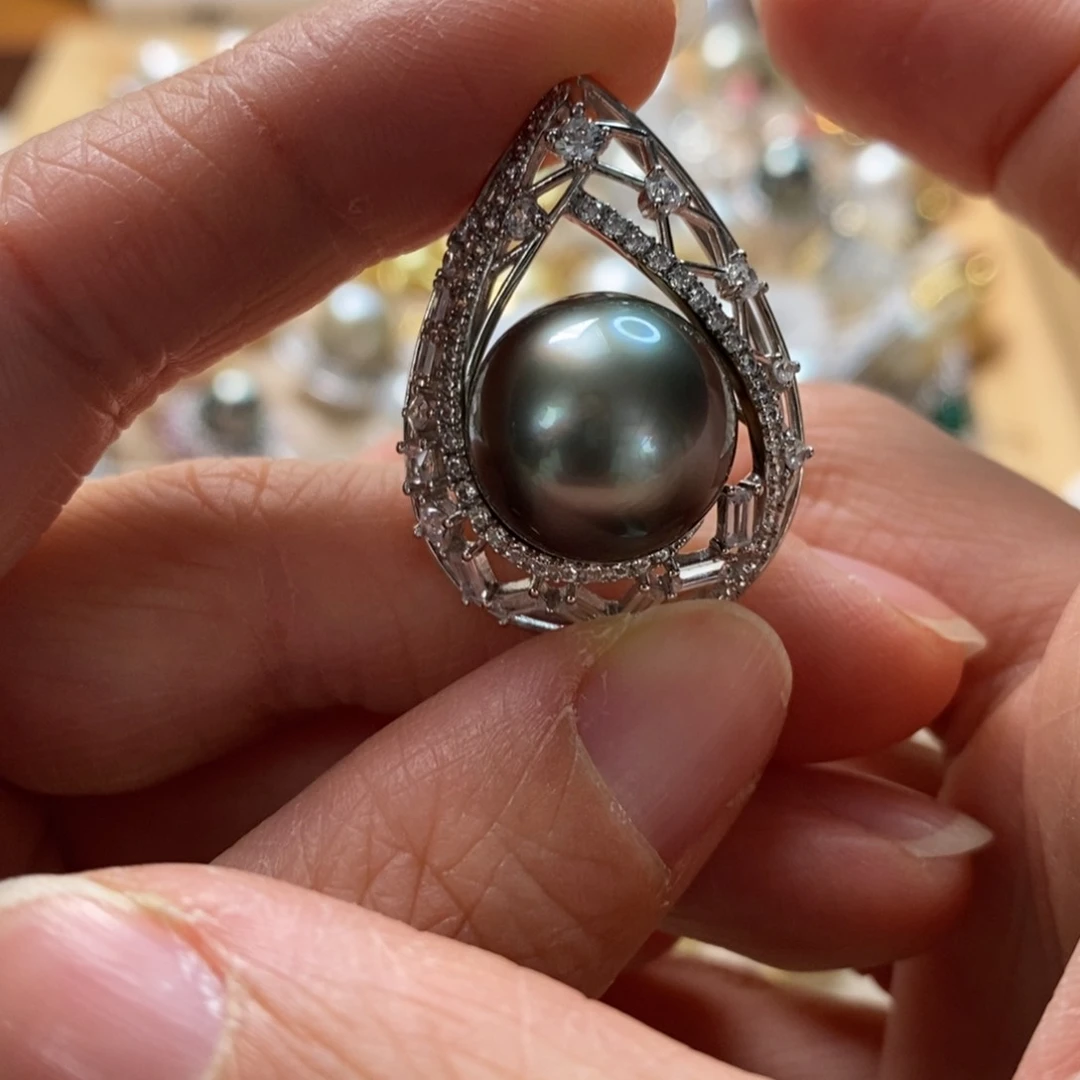 海水珍珠颈饰银S925镶嵌