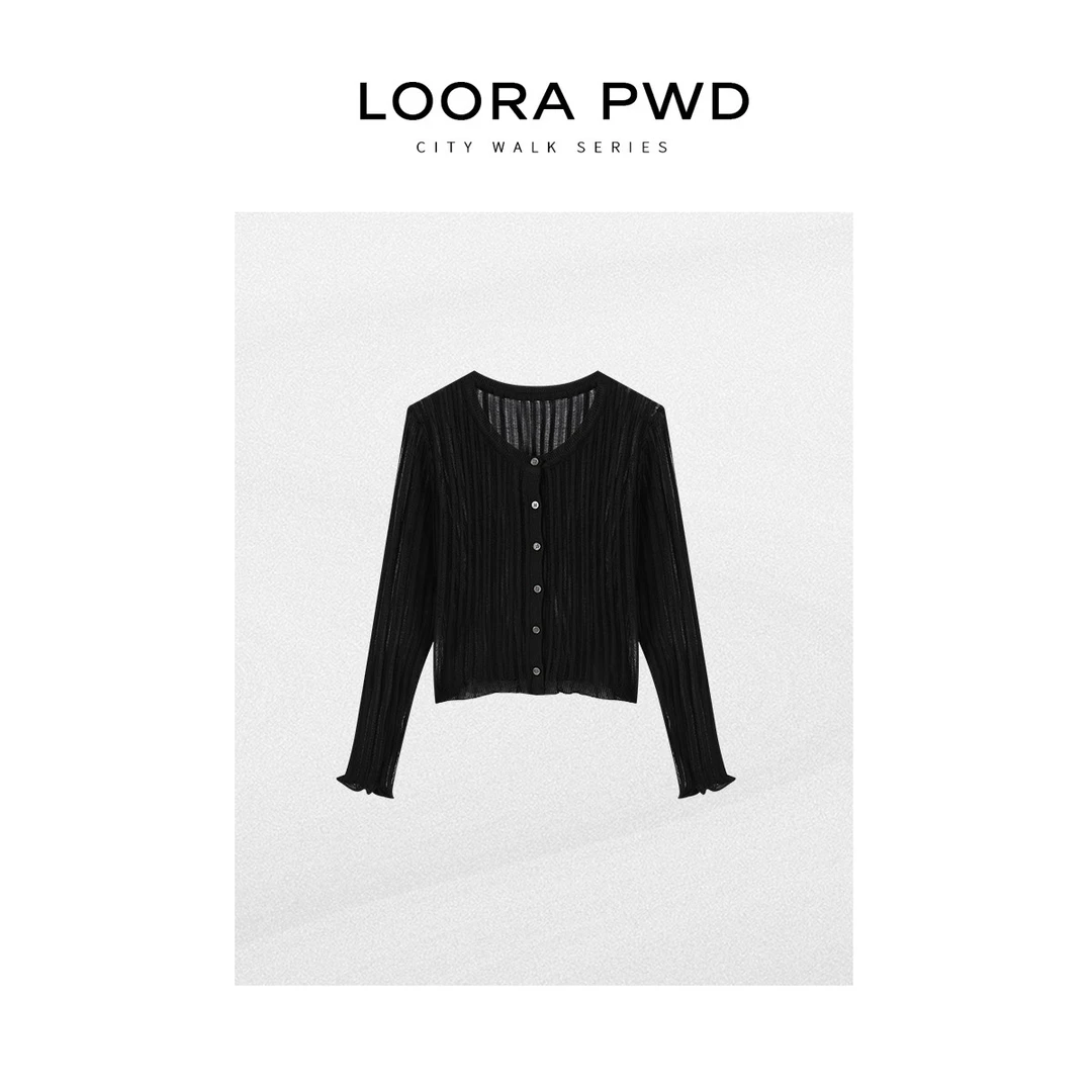 LOORAPWD/罗拉密码 春夏全新风格镂空针织短款开衫25CJBB0062N